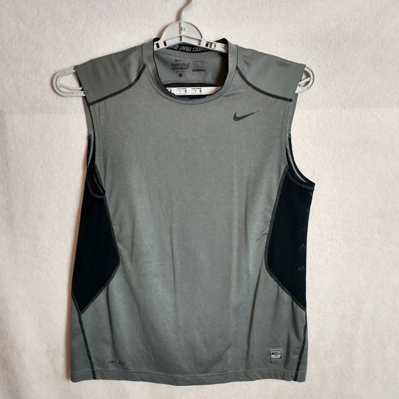 Nike Pro Combat DRI-FIT Fitted Performance Shirt. Men's Large. Gray - Picture 1 of 5